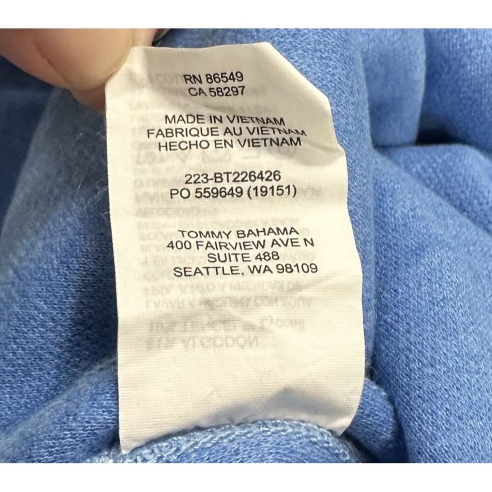 Tommy Bahama 2XB Big Sky Blue Heather Reversible Flipshore Abaco Sweatshirt - Picture 9 of 9